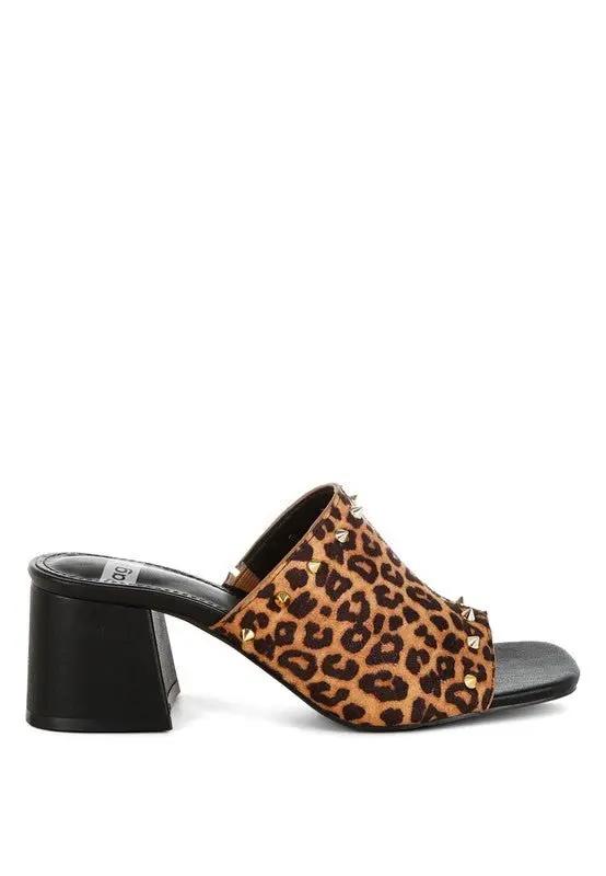 Edama Leopard Print Studded Slip Ons for Trendy Style - Love Salve